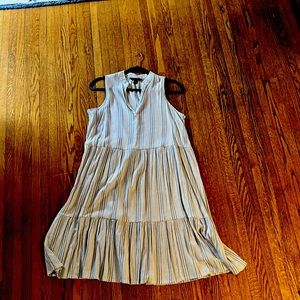 Banana Republic Factory Blue and white striped sleeveless dress